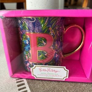 Lilly Pulitzer Floral Initial “B” Ceramic Mug NIB